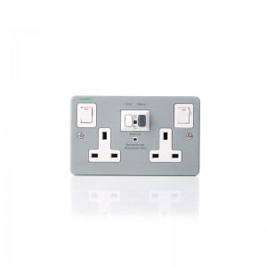 Wholesale China supplier RCD 13A protected safety double socket